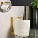 Bamboo Toilet Paper Holder No Drilling Sustainable Toilet Paper Holder Wooden Toilet Paper Holder Toilet Paper Storage for Kitchen Roll Holder Use with Kitchen, Bathroom, Toilet, Living Room