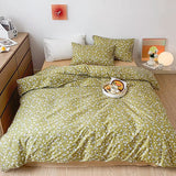 Set van 2 kussenslopen, 100% katoen, 400 draad, ademende kussenovertrek, hoofdkussensloop, gebloemd groen, 50 x 75 cm