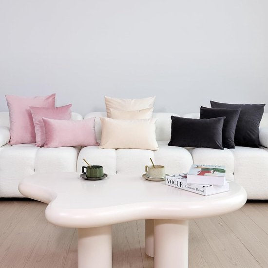 Fluwelen kussenhoezen, superzachte kussenhoes, 50 x 50 cm, glanzend decoratief bankkussen, knuffelige kussenhoes, bankkussen voor bank, slaapkamer, roze, set van 2