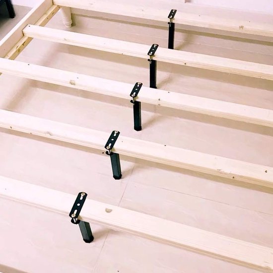 Bedframe steunvoet, bedpoten, steunvoeten voor meubels, verstelbare bedvoeten, intrekbaar metaal voor bedframe, 2 stuks (15cm-22cm)