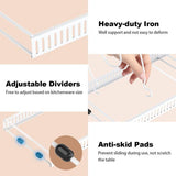 Housolution pannenhouder voor lade, uitbreidbare potdekselhouder met 14 verstelbare verdelers, potdeksel opbergpan organizer dekselhouder voor keuken, wit