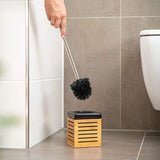 Toiletborstelhouder Bamboo Keramiek Toilet Set Toiletborstelhouder (zwart)