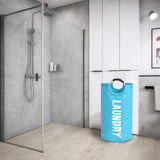 Wasmand, 82 L waszak met handgrepen, wasmanden van Oxford-materiaal voor slaapkamer en badkamer - wasmand lichtblauw
