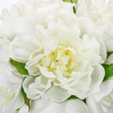 Kunstbloemen met 6 pioenroos in glazen vaas, pioenroos, kunstmatig 3D-print, echte pioenroos, voor bruiloft, thuis, hotel, feest, bloemstuk