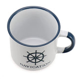 3 x keramische koffiemokken, maritieme koffiekopjes voor thuis en op kantoor, koffiepot voor koude en warme dranken [keuze varieert], 3 stuks, wit/blauw