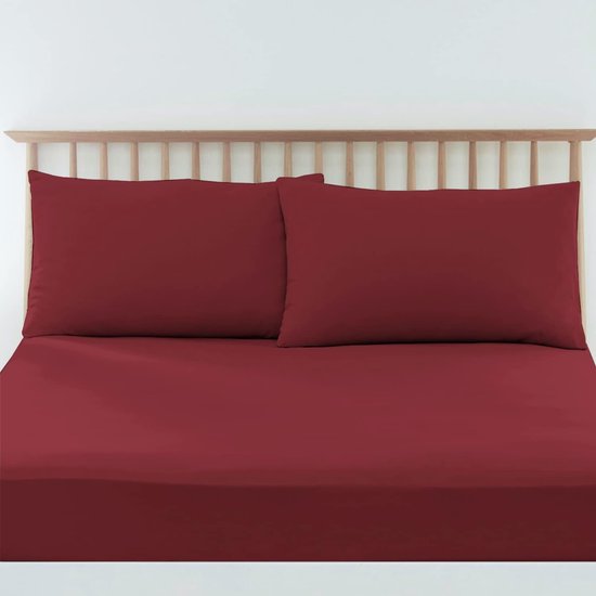 Rio rode katoenen kussensloop 40 x 80 cm, set van 2, met ritssluiting, 400 thread count lang nietje katoen satijn geweven kussensloop 40 x 80 cm (100% katoenen kussensloop)