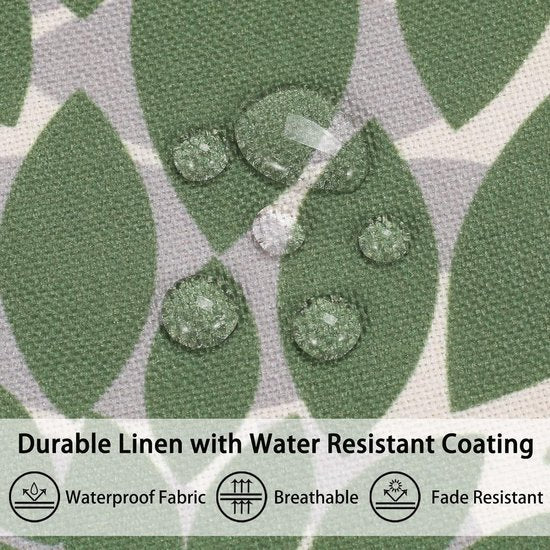 Kussenhoes 40 x 40 cm, lente, zomer, groen, waterdicht, bankkussen, sierkussen, kussenhoes, linnen, outdoor, kussen, bloemen, boho, decoratie, sierkussen voor bank, woonkamer, set van 2
