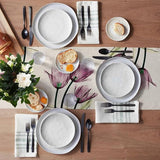 Tafelloper Paarse Bloemen Tafelloper Modern Woonkamer Abstract Tafelkleed Linnen Tulpen Tafelloper Kreukvrij Antislip Tafelloper Decoratie voor Eetkamer Feest Vakantie 33 x 180 cm