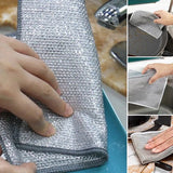 Multifunctionele stalen reinigingsdoek, draadvaatdoek, draadafwasdoek, stalen doek, afwasdoek voor nat en droog reinigen van hardnekkige vlekken van borden, potten, bakplaten, grills, fornuizen, ovens en meer