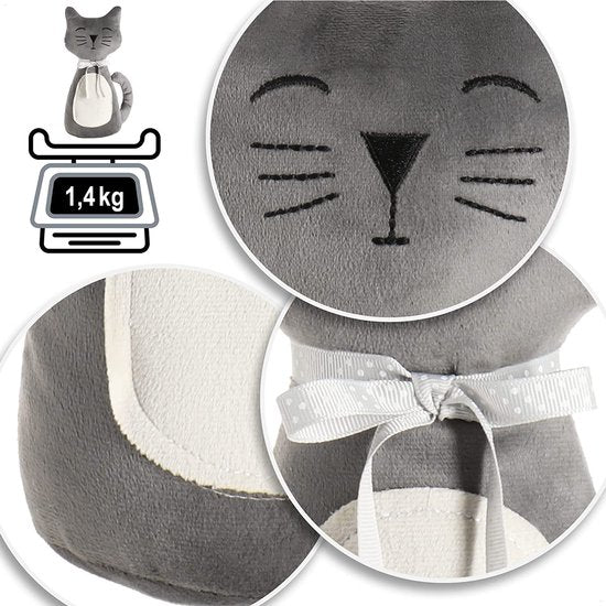 Deurstopper, zware deurhouder, schattig kattendesign, functioneel woonaccessoire, stopper voor ramen en deuren, optimaal bij doorgang (1 stuk - kat mandy)