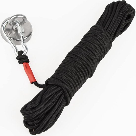 karabijnhaak, nylon koord met hoge sterkte veiligheid, 20 m multifunctioneel touw diameter 8 mm - aanmeerlijn, brei, gevlochten lijn, camping, wandelen