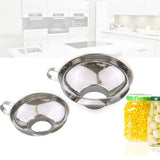 Inblikkende trechter, 2 stuks roestvrijstalen inblikkende trechter met brede opening voor het overbrengen van vloeibare oliepoeder, bonen en jam (klein en groot)