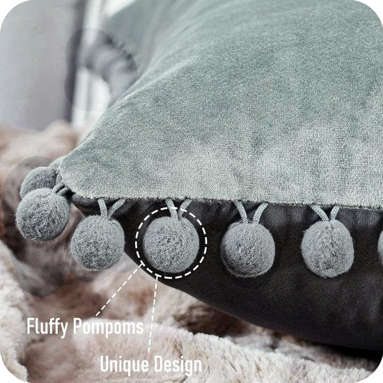 Fluwelen kussenslopen met pompons, effen, decoratief, hoofdkussen, zitkussen, voor de bank, slaapkamer, kantoor, auto. Fluwelen kussenslopen met pompons, effen, decoratief, hoofdkussen, zitkussen, voor de bank, slaapkamer, kantoor, auto.