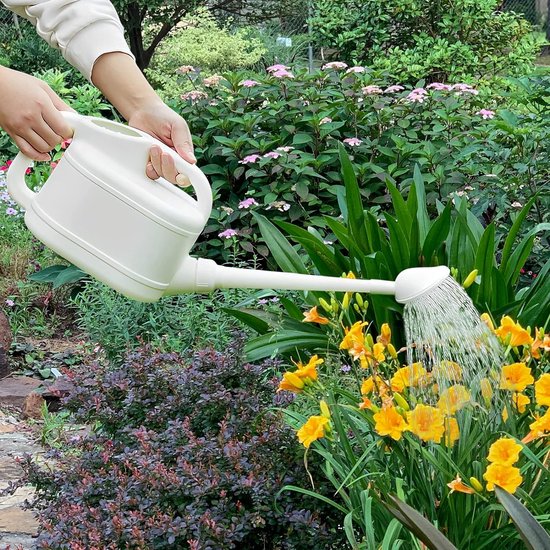 tuingieter, 4 l, lange uitloop, extra grote gieter voor kamerplanten, planten, tuin, binnen en buiten, groen