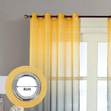 Set van 2 gordijnen met kleurverloop, transparante gordijnen, linnen, decoratieve vitrage voor woonkamer, slaapkamer, raamdecoratie voor het raam, 135 x 240 cm (b x h), geel en grijs
