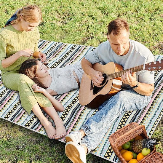 waterdicht, picknickdeken, katoen, waterdicht, stranddeken, 199 x 140 cm, katoenen campingdeken op het strand, camping, park, irriteren, grijs