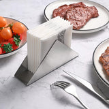 Servethouder van roestvrij staal, driehoekige servetdispenser, metalen servetorganizer, 1 stuks zilver