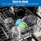 Set van 4 Creami Pints en deksel, ijshouder voor ijs met lepel, voor Pints NC299AM C300s-serie, vaatwasmachinebestendig