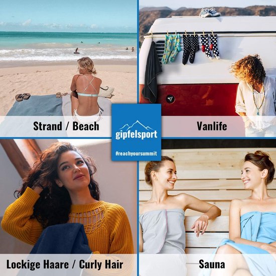 Microvezel handdoek, voor sauna, fitness en sport - strandhanddoek, sporthanddoek - 80x40cm - Blauw