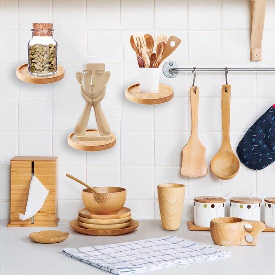 Wandrek,3 stuks ronde zwevende planken