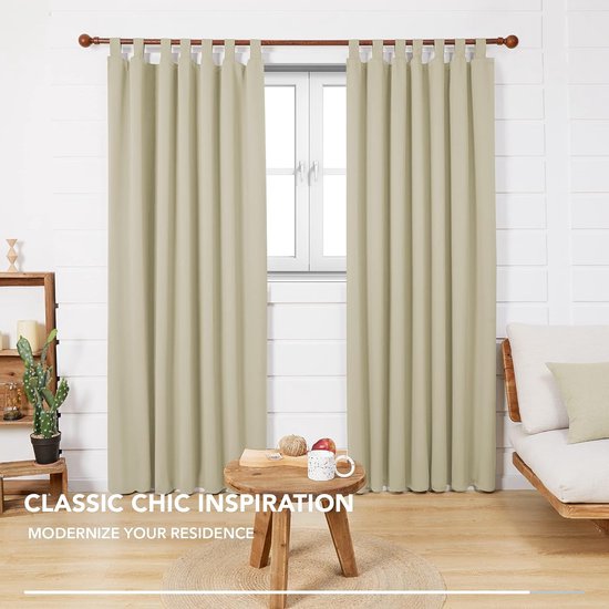 Verduisteringsgordijnen met lussen, ondoorzichtig, set van 2 Blackout curtains with loops, opaque, set of 2