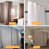 Flexibele plafondgordijnrail | 8 meter gebogen gordijnrail met demperwielen | Buigbare beugel voor douches erker RV scheidingswand