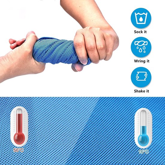 Verkoelende handdoek, ijshanddoek, ademend, koele handdoek, microvezel handdoek voor yoga, fitnessstudio, training, sport, fitness, hardlopen, kamperen, wandelen (100 x 30 cm)