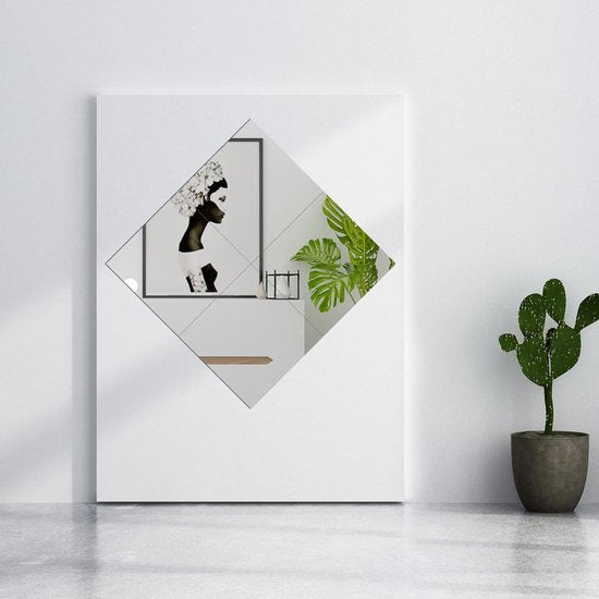 Pakket van 10 30 x 30 cm Spiegeltegels Zelfklevende Spiegelwandsticker Woonkamer Muur Kleine Spiegel om op te plakken Zelfklevende Spiegel voor Badkamer Thuis Spiegel