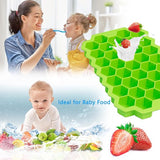 IJsblokjesvorm, set van 3 stuks, silicone, met deksel, eenvoudige ijsvrijgave, ijsblokjesvorm, BPA-vrije ijsblokjeshouder voor cocktails, whisky, sap, water en andere dranken