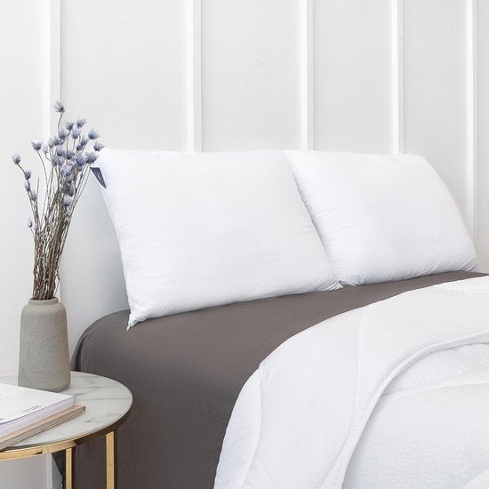 Hoofdkussen om te slapen, set van 2, luxe zacht verkoelend hoofdkussen, ademende polyesterbol-microvezelvulling, machinewasbaar, in hoogte verstelbaar slaapkussen (wit, 65 x 65 cm)