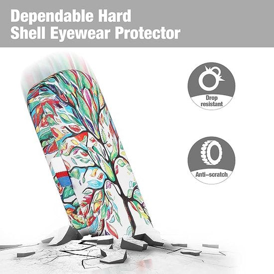 Hardcase brillenkoker, PU lederen brillenetui, krasbestendige draagbare brillenbox met reinigingsdoek, harde schaal, etui, brillenorganizer, brillenopslag voor zonnebril leesbril