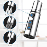 Tap Aerator, 3 Modes Kitchen Bathroom Tap Bubbler Filter with 2 (M22 and F24) Adapters, 360 Degree Swivel Multifunctional Water Saving for Kitchen/Bathroom Tap (Silver)