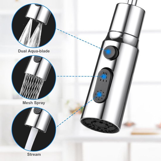 Tap Aerator, 3 Modes Kitchen Bathroom Tap Bubbler Filter with 2 (M22 and F24) Adapters, 360 Degree Swivel Multifunctional Water Saving for Kitchen/Bathroom Tap (Silver)