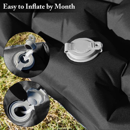 Camping Ultralichte outdoor camping isomat opblaasbaar met kussen, waterdicht opvouwbaar luchtmatras, kleine verpakkingsmaat, campingmat voor camping, sport, wandelen, reizen, backpacking