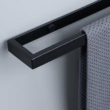 Handdoekenrek Zwart Handdoekrek Gastenhanddoekrek Wandgemonteerd roestvrijstalen badhanddoekrek voor badkamer en keuken 50CM