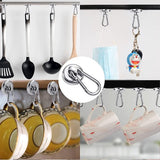 Magneethaken, 8 stuks zilveren magneethaken met veergesp, neodymium magneethaken 32 mm 45 kg (100 lb) magneetkracht sterke magneet met haak, magneethaak extra sterk, cruisehaak om op te hangen