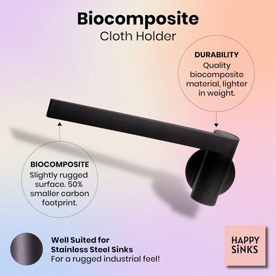 Magnetische theedoekenhouder voor stalen en metalen spoelbakken, duurzame, duurzame keukenoplossing (composietmateriaal)