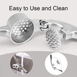 knoflookpers, Garlic Press knoflookpers, krachtige knoflookwol, roestvrijstalen knoflookbreker, Easy Clean, duurzaam (zilver)