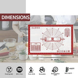 Siliconen bakmat, extra groot, 60 x 40 cm, anti-aanbakmat met meting, deegmat, bakonderlegger voor oven, uitrolmat voor deeg, fondant, gebak (rood)