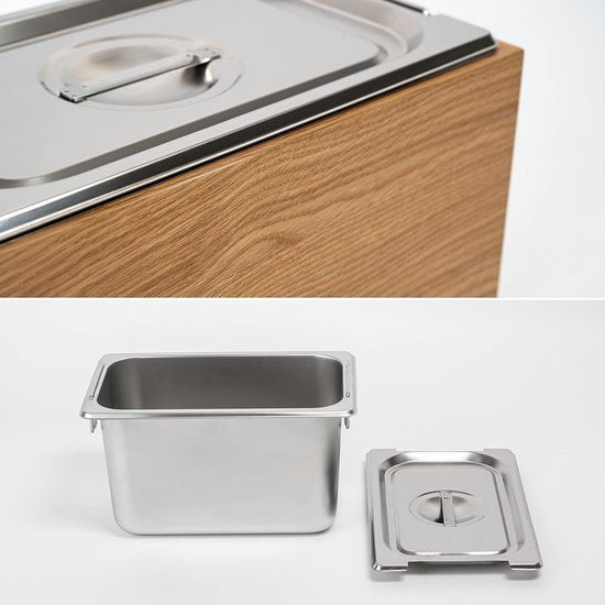 Holma Design Biologische afvalemmer, 4,5 liter, vaatwasmachinebestendig en van echt houten veneer; keukencompostemmer voor biologisch afval; eiken