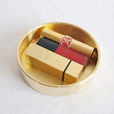 Ronde roestvrijstalen dienblad dienblad gouden sieraden en make-up organizer/kaarsplaat goud (14 cm)