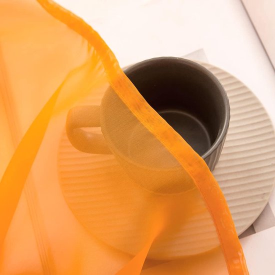 Voilegordijnen, 2-delige set, transparant, polyester, met lussen, luchtig, decoratief, voor slaapkamer en woonkamer