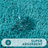 Microvezelbadmattenset, 3-delige antislip wasbare badmat en toiletmat, absorberende badkamertapijtset, turkoois