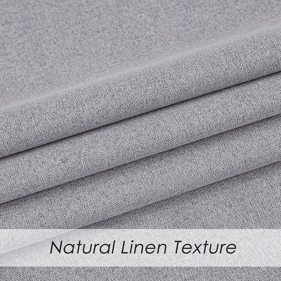 Gordijnen 100% ondoorzichtig linnenlook 140x225cm, grijs, set van 2