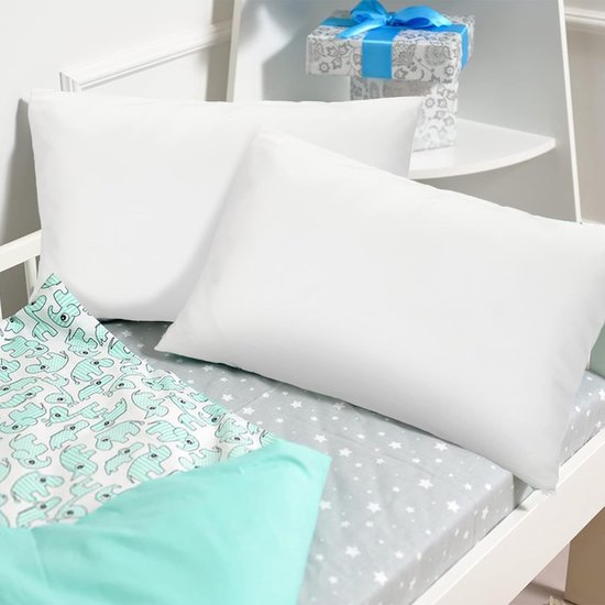 2-pack baby-kinderkussenslopen Peuterkussensloop Reiskussensloop Zacht Ademend Envelopstijl voor jongens Meisjes Beddengoed 49x36cm Machinewasbaar (wit)