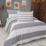 beddengoed 200x200 3-delig grijs & wit - Oeko-TEX 80% katoen & 20% polyester, 1x dekbedovertrek met ritssluiting + 2x kussensloop 50x80 met envelopsluiting, nog steeds model