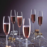 Champagneglazen, set van 6, 250 ml, 6 stuks, hoogwaardige set van 6 stuks, vaatwasmachinebestendige Prosecco-glazen, champagneglazen, kristalglazen