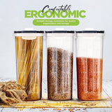 oorraaddozen (set 6), BPA-vrije kunststof, luchtdichte opbergdoos, opbergdoos, levensmiddelen, voorraadpotten voor het bewaren van pasta, muesli, meel, rijst en voor voer huisdieren