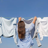 Retractable Washing Line, 10 m Portable Anti-Winding Travel Clothesline, Adjustable Camping Washing Line with 10 Fixed Buckles and 20 Clothespins for Camping Outdoor Indoor