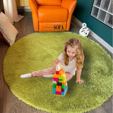 Shaggy Hoogpolig tapijt, rond, voor kinderkamer, woonkamer, slaapkamer, hoogpolig, tapijt, hoogwaardig, hoog onderhoudsvriendelijk, draaddichtheid, wollig, kindertapijt voor kinderen en